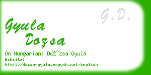 gyula dozsa business card