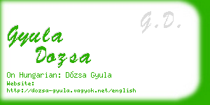 gyula dozsa business card